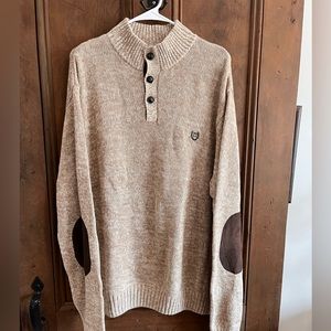 CHAPS MOCK NECK WITH ELBOW PADS